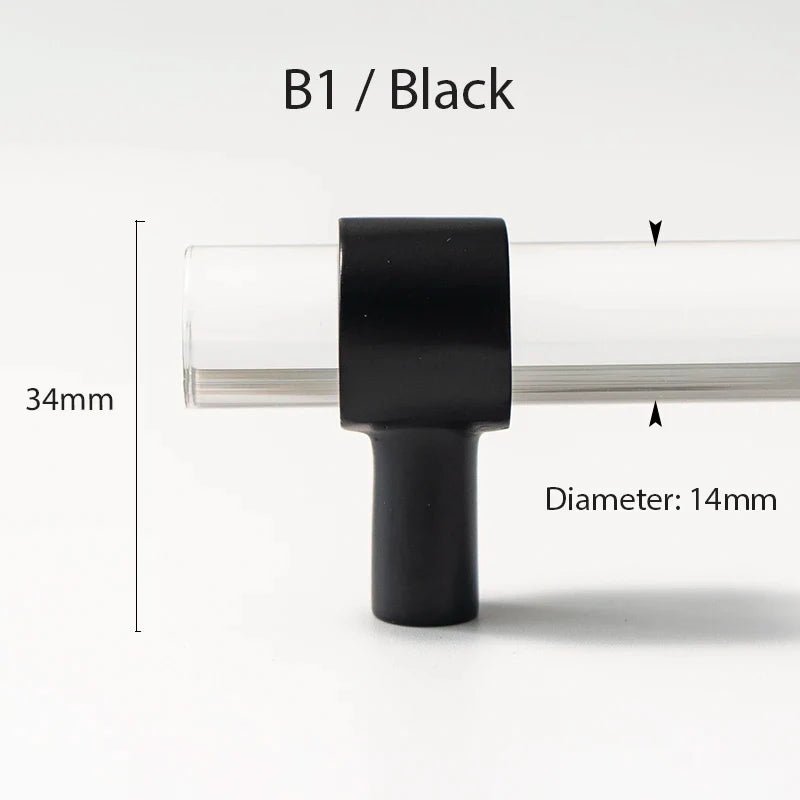 Contemporary Acrylic & Brass T-Bar Pulls for Stylish Cabinets