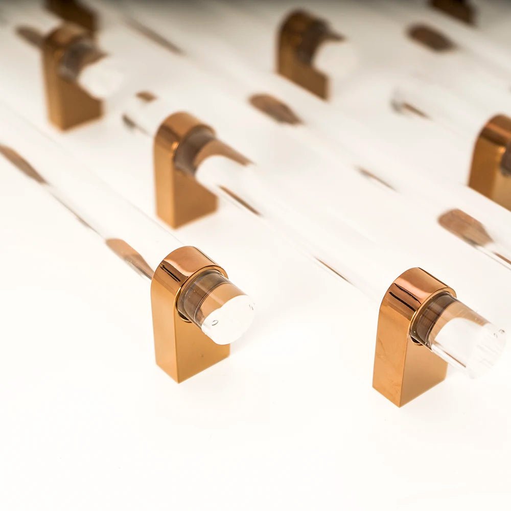 Premium Acrylic + Rose Gold Brass Knob for Stylish Cabinets