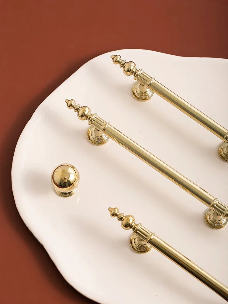 Solid brass modern industrial-style cabinet pull knob