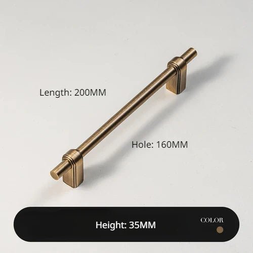 Antique Brass T-Bar Pulls and Knobs for Contemporary Interiors