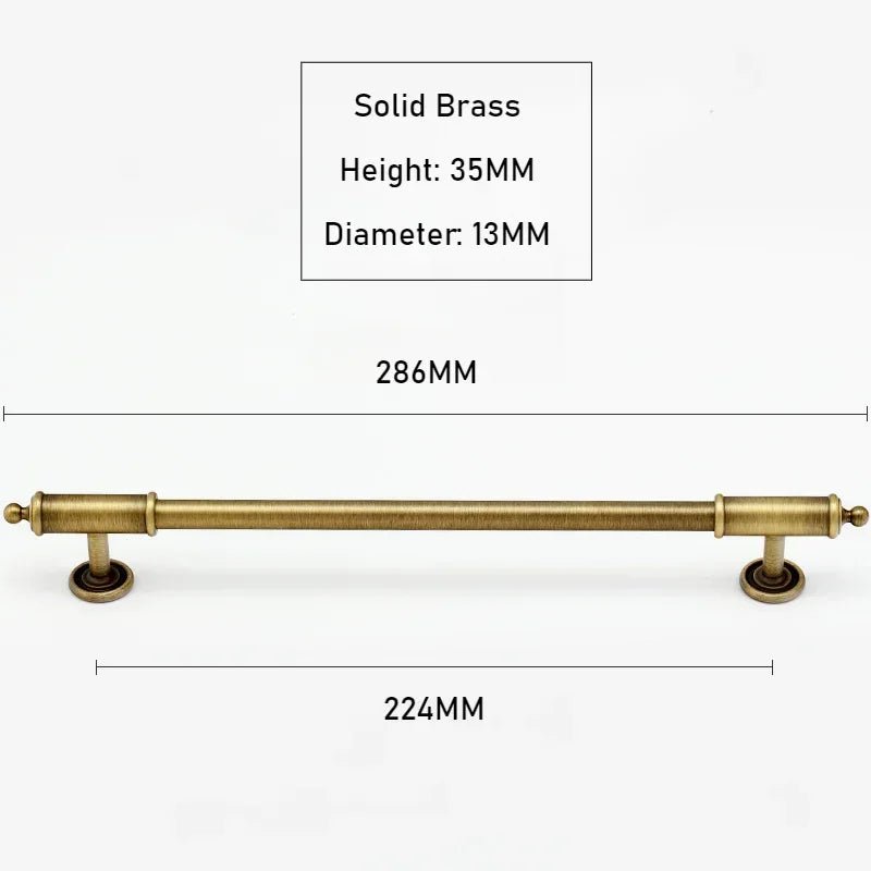 Stylish Antique Bronze Long Drawer Knobs with Brass Handles