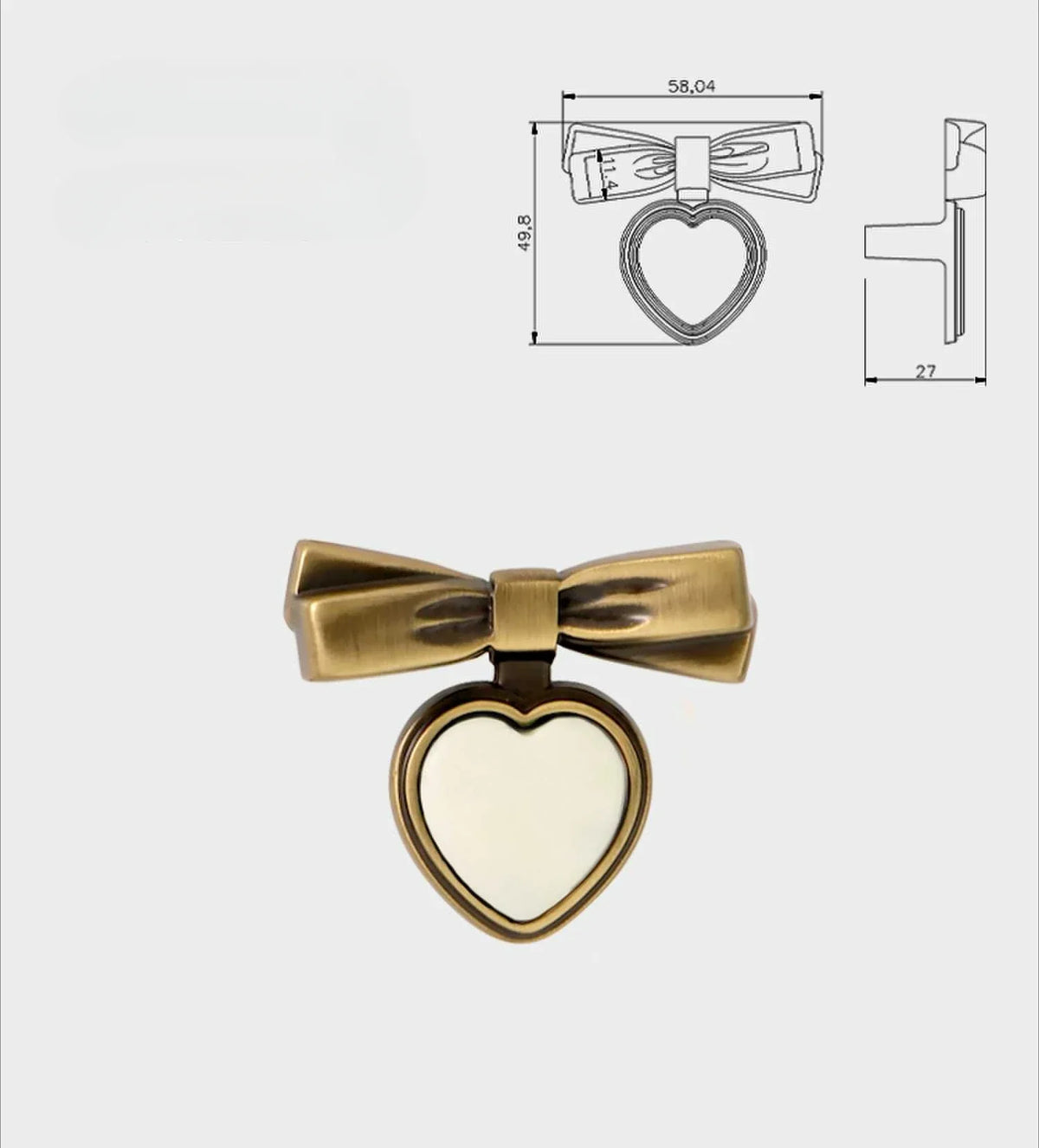 Bow Shape Retro Bronze Knobs – Love Handles for Stylish Dresser Pulls