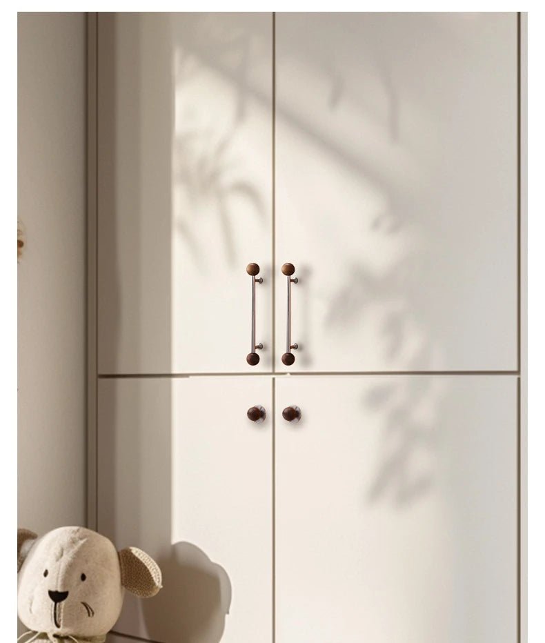 Premium Brass & Wood Cabinet Pulls – 5" Modern Handles for Drawers