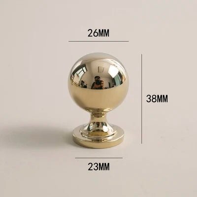 Stylish Brass Ball Handle – Bright Gold Drawer Knob for Cabinets