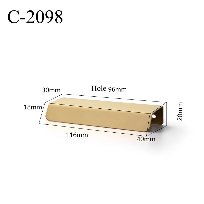 Luxury Brass Hidden Handle for Tatami Rotating Platform – Kitchen Cabinet Pull