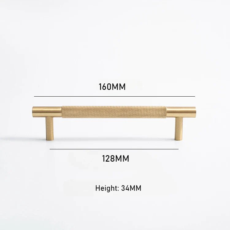 Modern Brass Knurled Kitchen Pull – Elegant Cabinet Handle