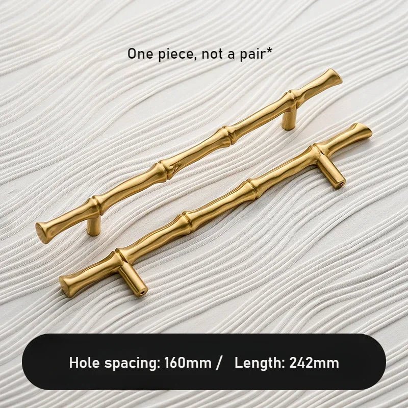 High-Quality Bronze Bamboo Brass Handles – 5" Pulls for Drawers