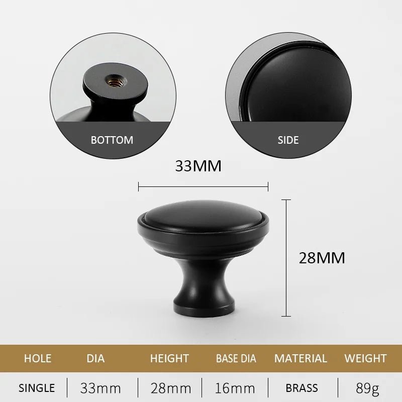 Premium Bronze Shell Brass Knob – Cabinet Handle for Drawers