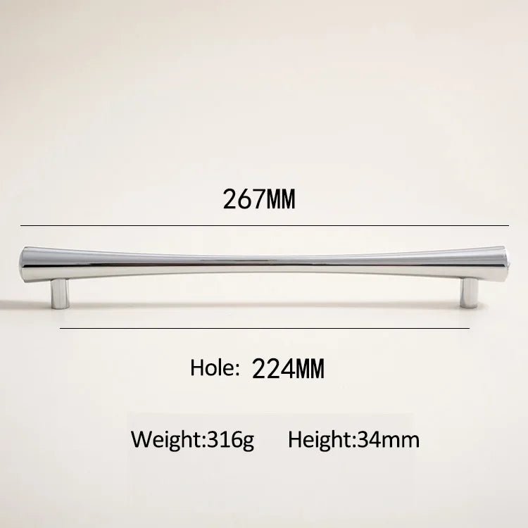 Modern Chrome Drawer Handle - Marble Inlay Detail