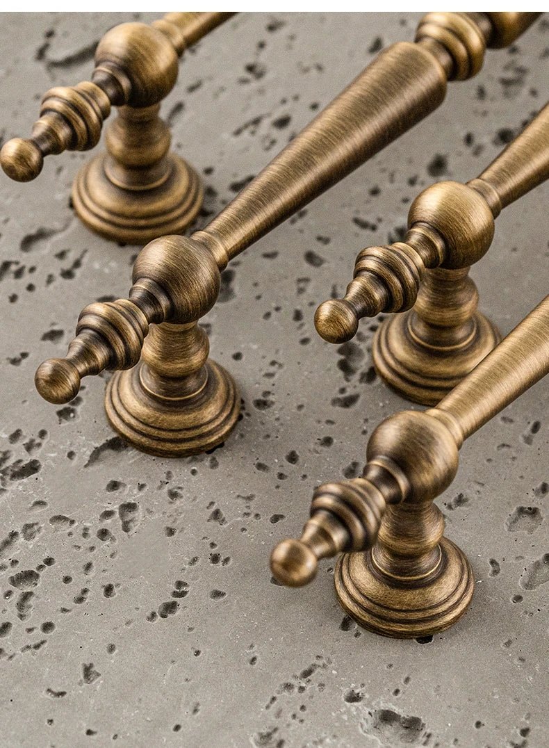 Sleek European Bronze T-Bar Drawer Knob with Vertical Lines