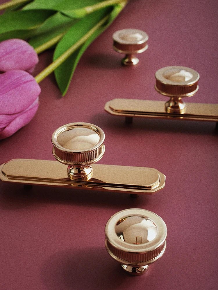 Premium Glossy Gold Brass Knobs and Drawer Pulls