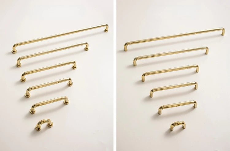 High-Quality Minimalist Brass Gold Pulls for Cabinets 5"-12.6"