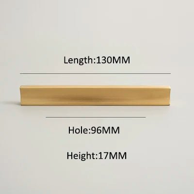 Stylish Square Brass Handles – Gold Pulls for Modern Cabinets (1.26"-12.6")