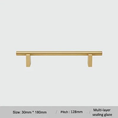 Modern Brass T-Bar Pull - Gold Cabinet Handle