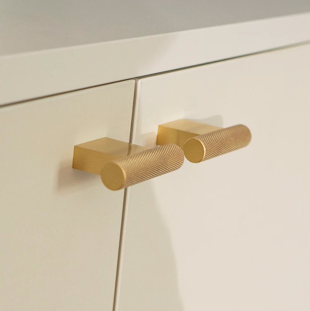 High-Quality Gold Knurled Brass Drawer Handles for Kitchen Design