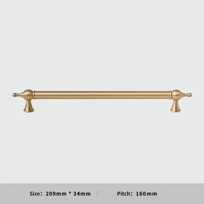 High-Quality Gold T-Bar Brass Pull for Kitchen Furniture