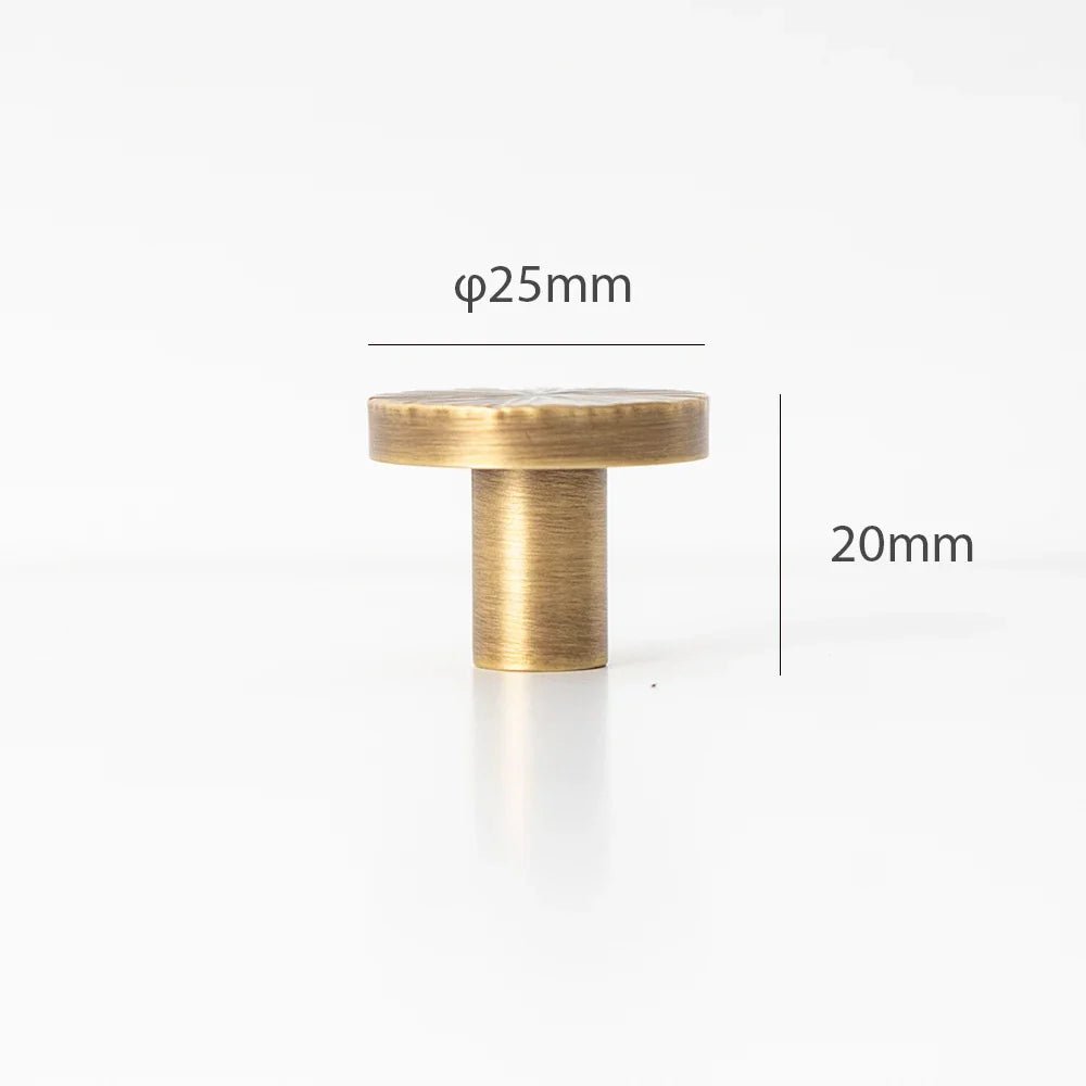 Handmade Hammered Brass Knobs with Half Moon Shape