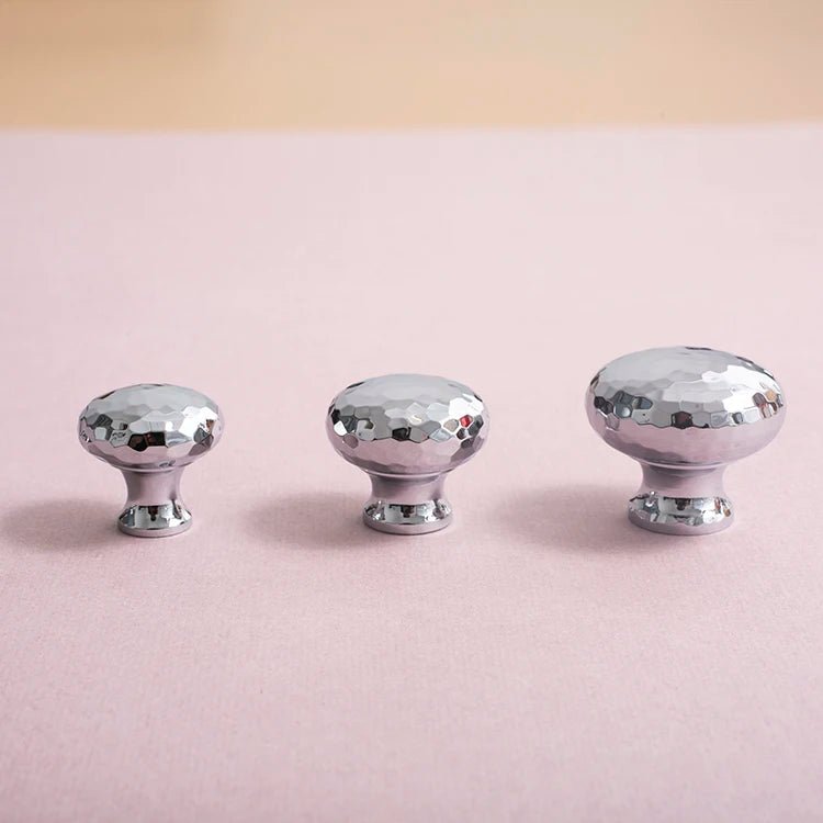 Contemporary Handmade Brass Knobs – Hammered Knurled Pull Handles