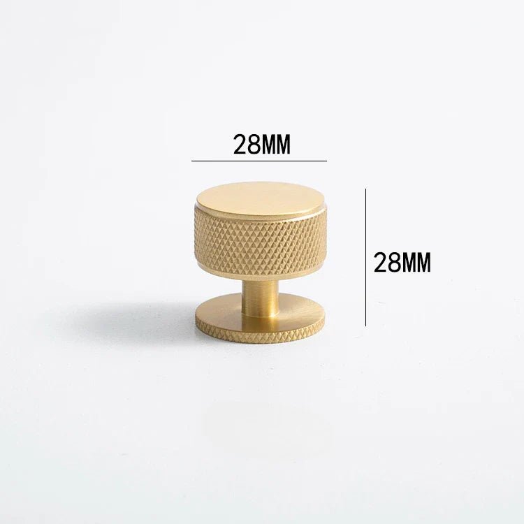 Knurled Brass Knobs – Satin Finish Pull Handles for Elegant Drawer Design