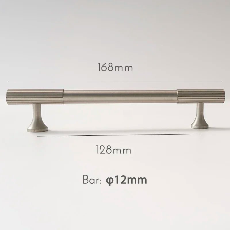 Knurled Brass Cabinet Pulls with Satin Nickel Finish for Elegant Interiors
