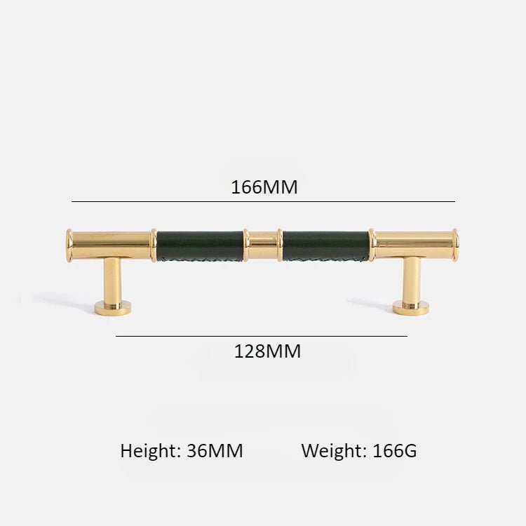 High-Quality Leather & Brass Pull Handle – 5" Modern Drawer Pull