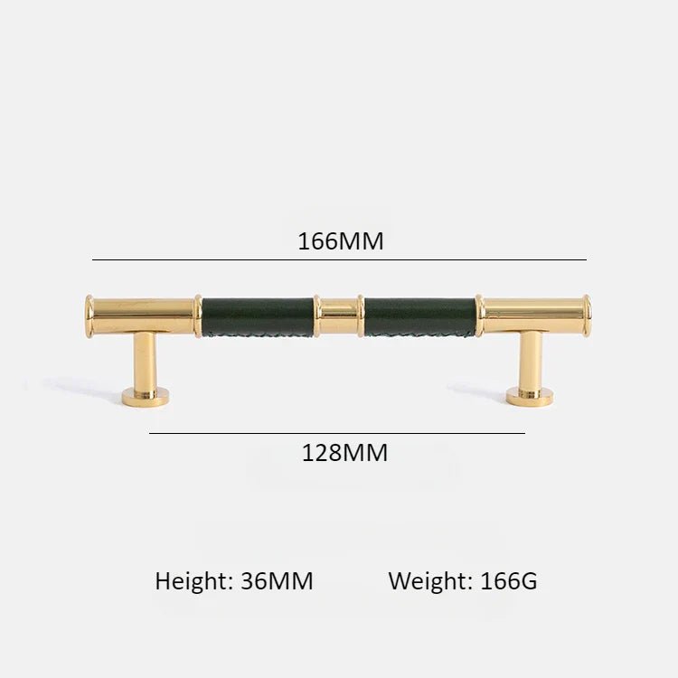 Elegant Leather & Brass Cabinet Pulls – Modern Drawer Handle for Contemporary Furniture