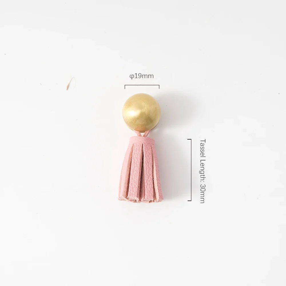 Pink Leather Tassel Pull for Kids Room – Stylish Cabinet Knob