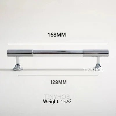 Sleek 8.8" Chrome T-Bar Pulls – Solid Brass Handles for Modern Drawers