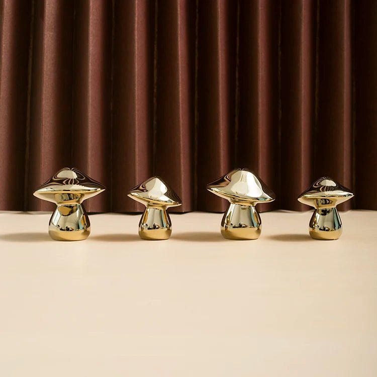 Mushroom Shape Brass Cabinet Pull – PVD Gold Handle for Modern Interiors