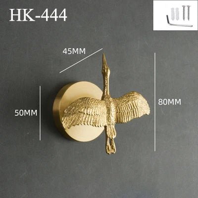 Dragonfly, Bird, Antler Nordic Brass Wall Hooks for Luxury Home Design