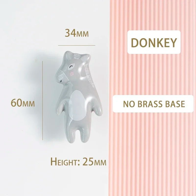 Contemporary Panda Ceramic Knobs – Kids Pull Handles for Cabinets