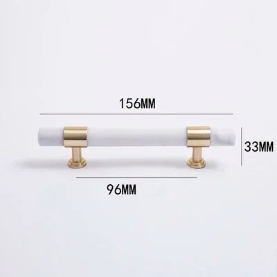 Stylish Marble & Brass T-Bar Pull for Furniture – Pink Crystal Drawer Knob