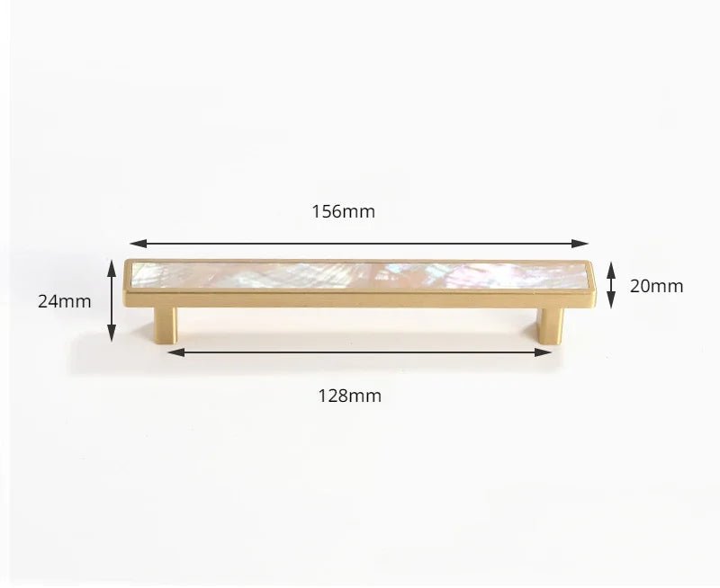 Stylish Pink Shell & Brass Wardrobe Pull for Kids' Furniture
