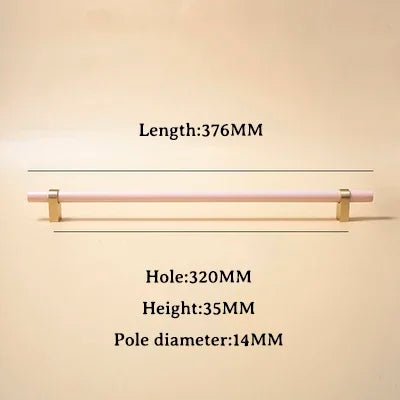 Pink Wood & Brass Drawer Pulls – 5" Handles for Cabinets and Furniture