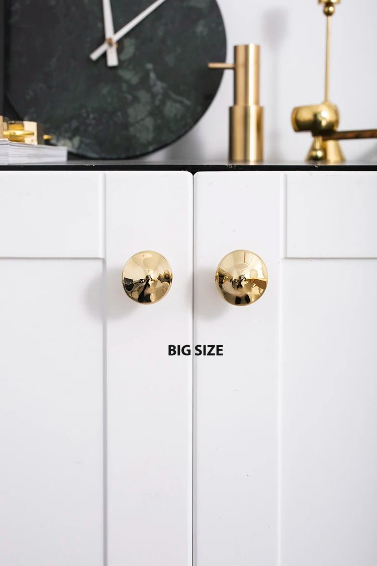 Mushroom Shape Brass Handle – PVD Gold Cabinet Pull