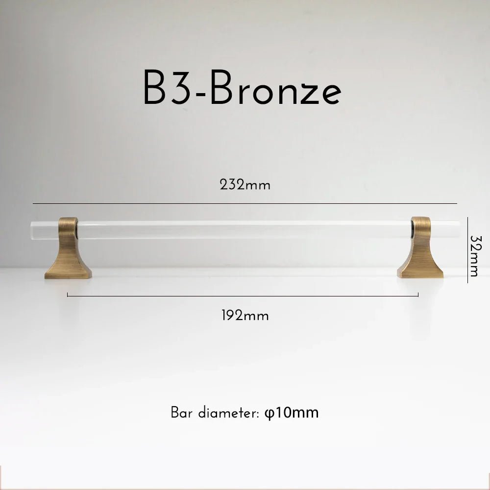 Elegant Retro Brass & Acrylic Pulls – 5" T-Bar Handles for Furniture