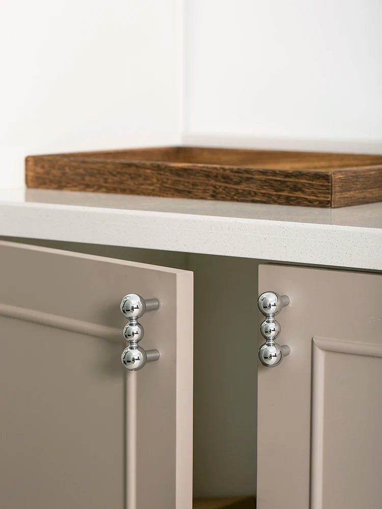 Sleek Solid Brass Ball Knobs – 1.8" T-Bar Pull Handles for Drawers