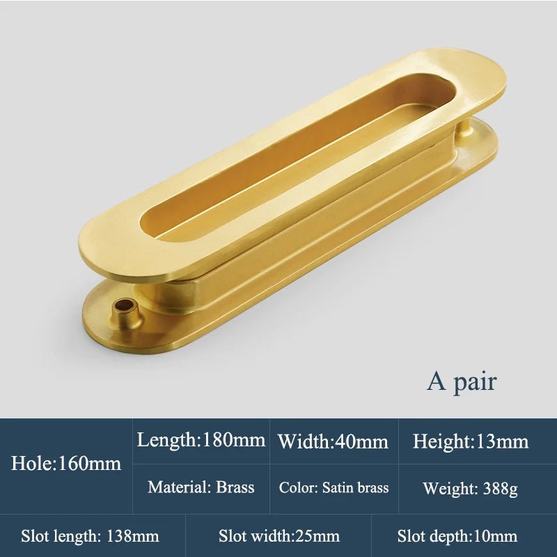 Premium Solid Brass Hidden Handles for Sliding Doors