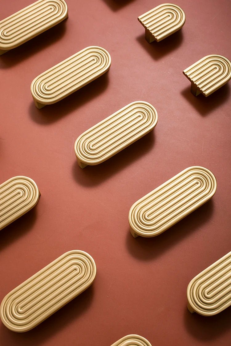 Gold Vertical Line Brass Cabinet Handle  