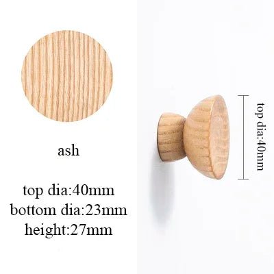 Solid Walnut Cabinet Pull Handles – Modern Wooden Knobs for Furniture