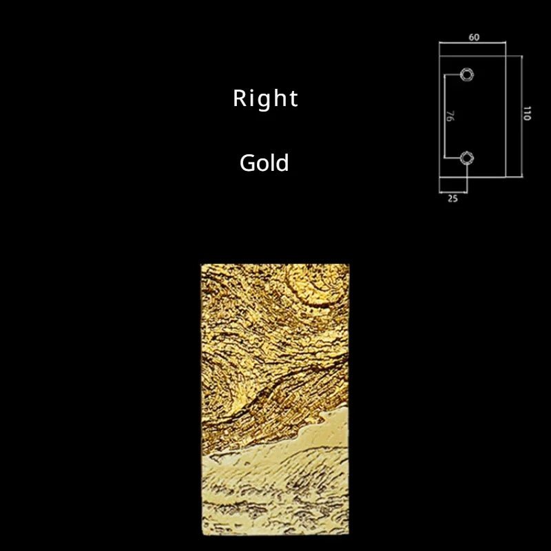 Unique Starry Relief Brass Pulls for Rectangular Cabinets