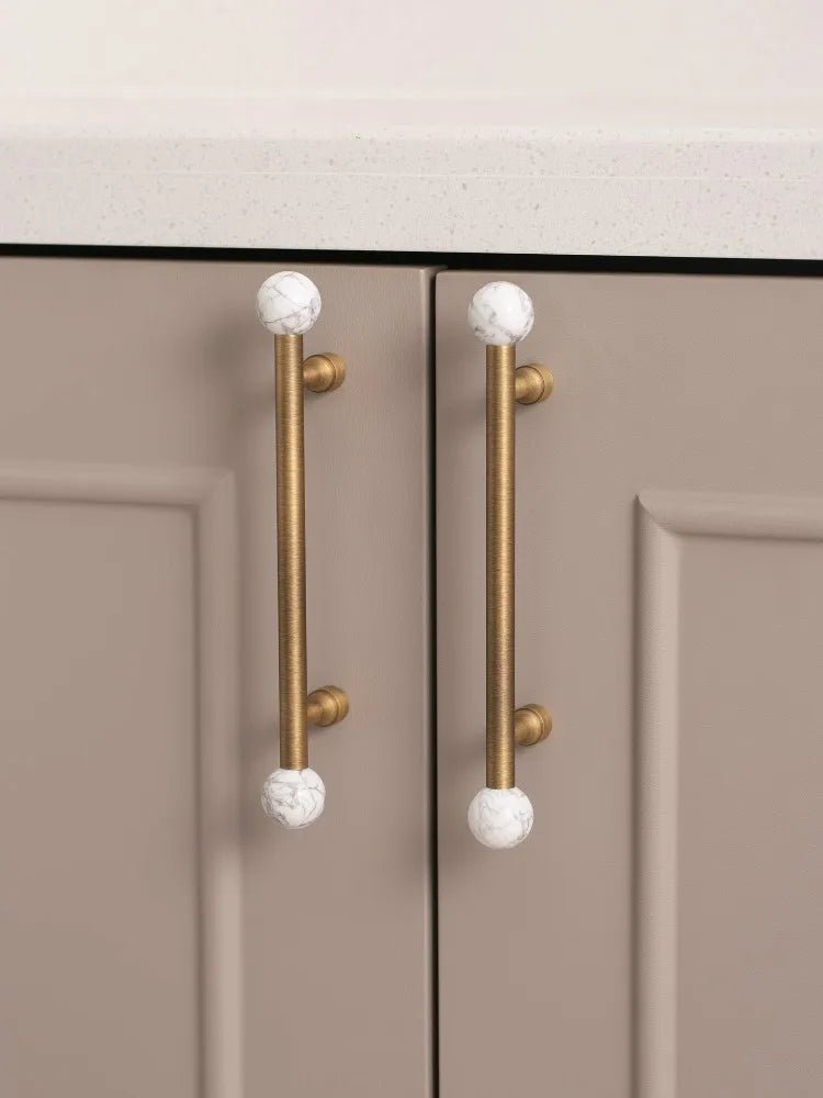 Stone & Brass Cabinet Pulls – Nordic Style