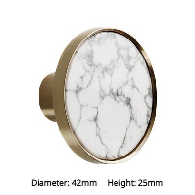 Contemporary Stone & Brass Knobs – Luxury Pull Handles for Cabinets