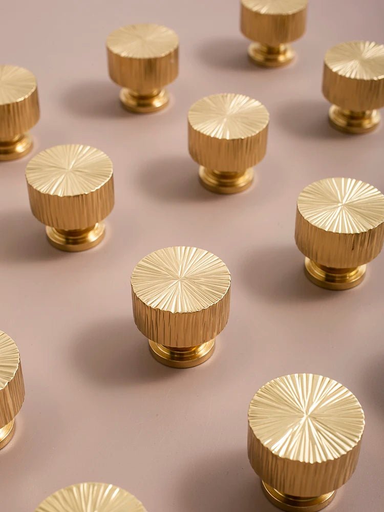 Vertical Line Brass Handles – Gold Pulls for Elegant Cabinet Design