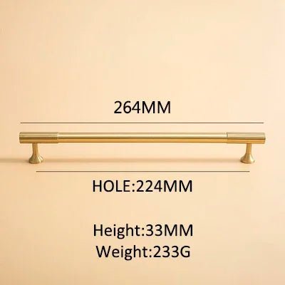 Vertical Line Brass T-Bar Pulls – Modern Style for Furniture