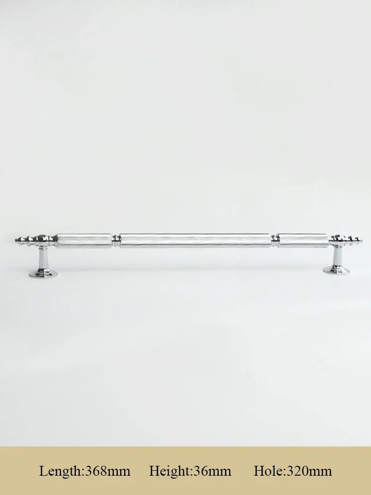 Vertical Texture Brass Handles – Chrome Pulls for Modern Drawers