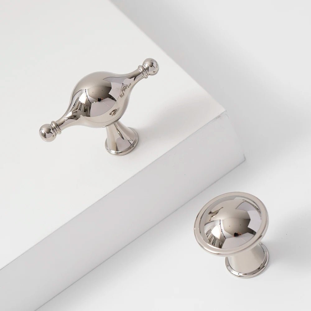 Modern Bright Nickel Cabinet Handle – Zinc Alloy Drawer Pull for Furniture