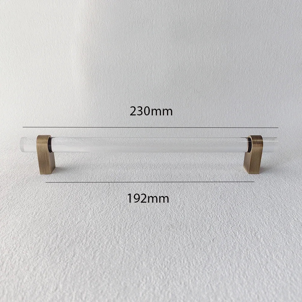 Brass Pull Handles with Smoky Gray Acrylic for Modern Designs