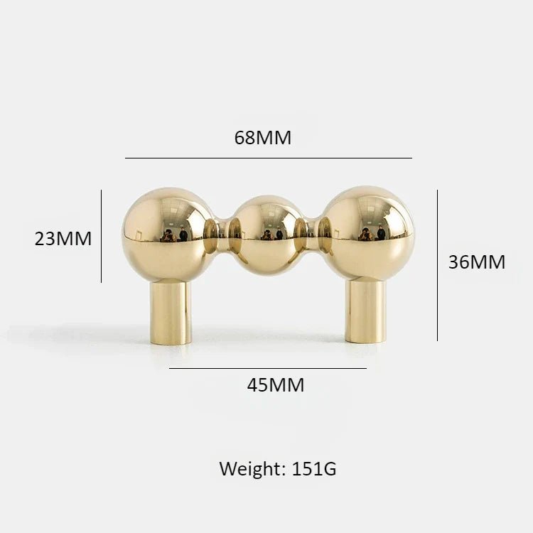 Luxury Solid Brass Ball Knobs – 1.8" T-Bar Pulls for Modern Cabinets