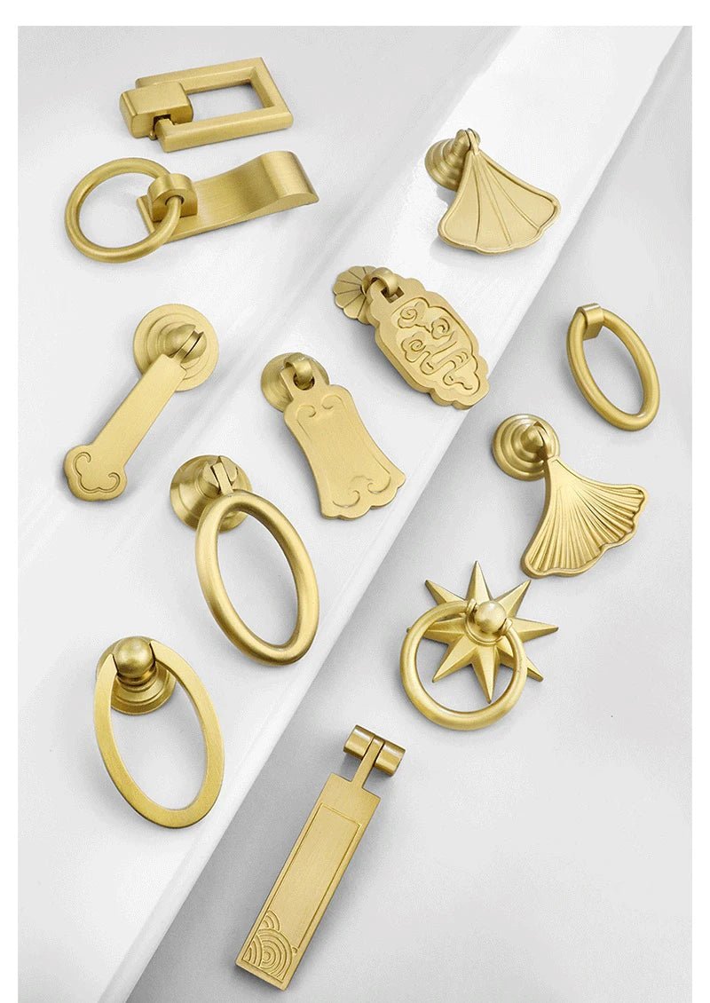 Solid Brass Cabinet Knob – Gold Drawer Pull  
